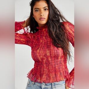 $88 FREE PEOPLE Hello There Top By - Frosted Fuchsia Sz Small